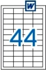 48,5 x 25,4 mm méretű öntapadós etikett címke A4-es lapon.