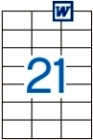 70 x 42,4 mm méretű öntapadós etikett címke A4-es lapon.