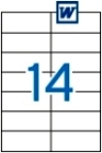105 x 42,4 mm méretű öntapadós etikett címke A4-es lapon.