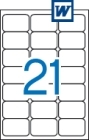 63,5 x 38,1 mm méretű öntapadós etikett címke A4-es lapon.