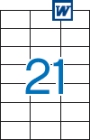 70 x 42,4 mm méretű öntapadós etikett címke A4-es lapon.