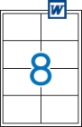 97 x 67,7 mm méretű öntapadós etikett címke A4-es lapon.
