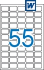 36,8 x 23,8 mm méretű öntapadós etikett címke A4-es lapon.
