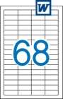 48,5 x 16,9 mm méretű öntapadós etikett címke A4-es lapon.