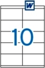 105 x 57 mm méretű öntapadós etikett címke A4-es lapon.