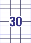 70 x 29,7 mm méretű nyomtatható öntapadós etikett A4-es lapon.
