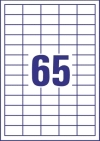 38 x 21,2 mm méretű nyomtatható öntapadós etikett A4-es lapon.