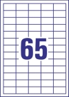 38 x 21,2 mm méretű nyomtatható öntapadós etikett A4-es lapon.