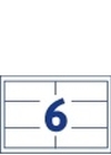 97 x 42,3 mm méretű nyomtatható öntapadós etikett A5-ös lapon.
