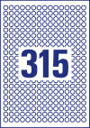 10 mm átmérőjű nyomtatható öntapadós etikett címke A4-es lapon.