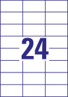 70 x 37 mm méretű nyomtatható öntapadós etikett A4-es lapon.