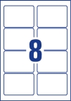 88,9 x 63,5 mm méretű nyomtatható öntapadós etikett címke A4-es lapon.