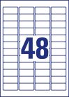 45,7 x 21,2 mm méretű nyomtatható öntapadós időjárásálló etikett A4-es lapon.