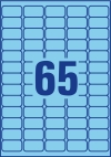 38,1 x 21,2 mm méretű nyomtatható öntapadós etikett A4-es lapon.