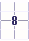 99,1 x 67,7 mm méretű öntapadó címke A4-es lapon.