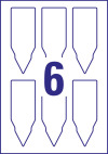 128 x 47 mm méretű nyomtatható kertészeti jelölő tábla A4-es lapon.