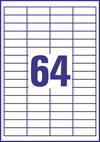 48,5 x 16,9 mm méretű nyomtatható öntapadós etikett A4-es lapon.