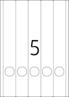 38 x 297 mm méretű öntapadó címke A4-es lapon.