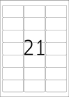 63,5 x 38,1 mm méretű nyomtatható öntapadós etikett A4-es lapon.
