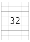 48,3 x 33,8 mm méretű nyomtatható öntapadós etikett A4-es lapon.