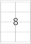 99,1 x 67,7 mm méretű nyomtatható öntapadós etikett A4-es lapon.