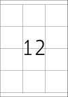 70 x 67,7 mm méretű nyomtatható öntapadós etikett A4-es lapon.