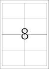 97 x 67,7 mm méretű nyomtatható öntapadós etikett A4-es lapon.
