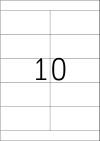 105 x 50,8 mm méretű nyomtatható öntapadós etikett A4-es lapon.