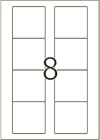 70 x 67,7 mm méretű nyomtatható öntapadós etikett A4-es lapon.