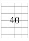 48,5 x 25,4 mm méretű nyomtatható öntapadós etikett A4-es lapon.