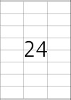 70 x 36 mm méretű nyomtatható öntapadós etikett A4-es lapon.