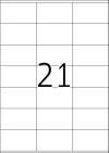 70 x 42 mm méretű nyomtatható öntapadós etikett A4-es lapon.