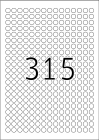 10 mm átmérőjű nyomtatható kör alakú öntapadós etikett címke A4-es lapon.