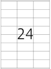 70 x 36 mm méretű nyomtatható öntapadós etikett A4-es lapon.