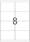 99,1 x 67,7 mm méretű nyomtatható öntapadós etikett A4-es lapon.