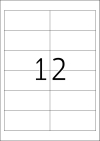 97 x 42,3 mm méretű nyomtatható öntapadós etikett A4-es lapon.