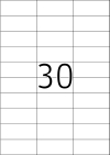 70 x 29,7 mm méretű nyomtatható öntapadós etikett A4-es lapon.