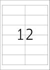 97 x 42,3 mm méretű nyomtatható öntapadós etikett A4-es lapon.