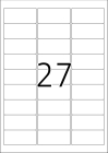 63,5 x 29,6 mm méretű nyomtatható öntapadós etikett A4-es lapon.