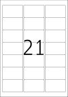 63,5 x 38,1 mm méretű öntapadós etikett címke A4-es lapon.