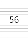 52,5 x 21,2 mm méretű nyomtatható öntapadós etikett A4-es lapon.