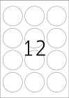 60 mm átmérőjű nyomtatható kör alakú öntapadós etikett A4-es lapon.
