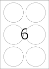 85 mm átmérőjű nyomtatható kör alakú öntapadós etikett A4-es lapon.