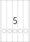 38 x 297 mm méretű öntapadó címke A4-es lapon.