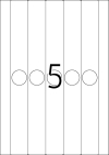 34 x 297 mm méretű öntapadó címke A4-es lapon.