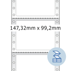 147,32 x 99,2 mm méretű nyomtatható, öntapadó leporellós etikett címke.