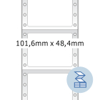 101,6 x 48,4 mm méretű nyomtatható, öntapadó leporellós etikett címke.