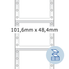 101,6 x 48,4 mm méretű nyomtatható, öntapadó leporellós etikett címke.