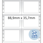 88,9 x 35,7 mm méretű nyomtatható, öntapadó leporellós etikett címke.