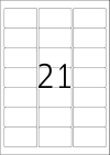 63,5 x 38,1 mm méretű nyomtatható öntapadós etikett A4-es lapon.